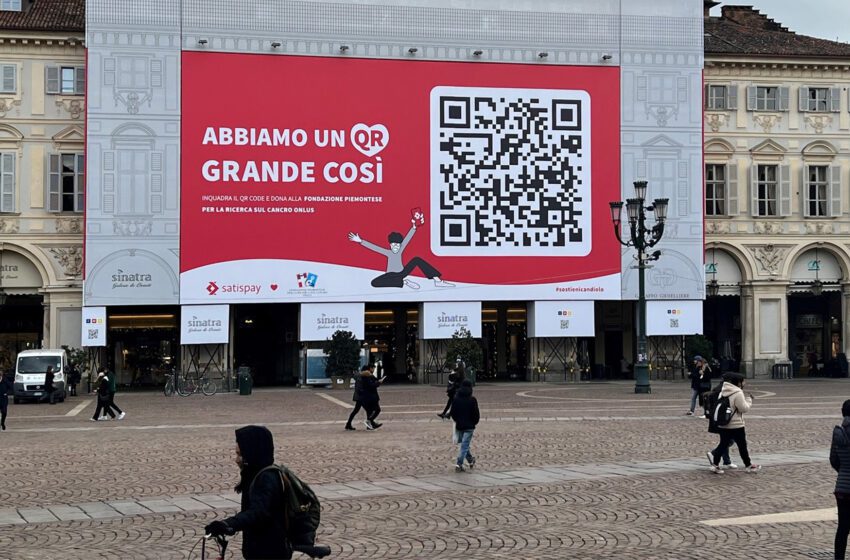  Satispay porta in piazza San Carlo a Torino un “QR grande così”